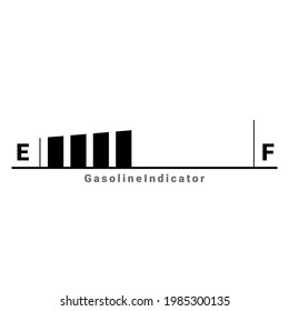 4 bar fuel gauge icon. Gasoline indicator in flat style. fuel indicator isolated on a white background