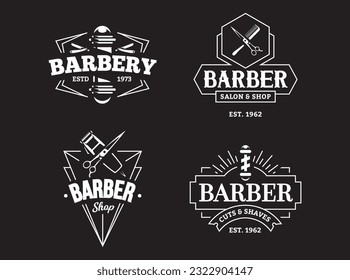 Diseño del logotipo de 4 barberías