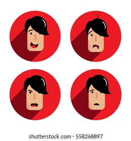 4 Basic Human Emotions Vector Characters Stock Vector (Royalty Free ...