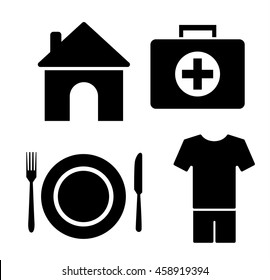 4 Basic Human Needs Icon Set