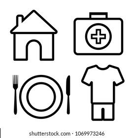 4 basic human needs outline icon, vector illustration