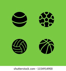 4 basketball icons in vector set. ball of basketball and ball illustration for web and graphic design
