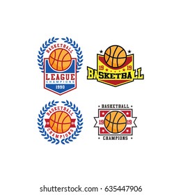 4 Basketball team logo and emblem vector
