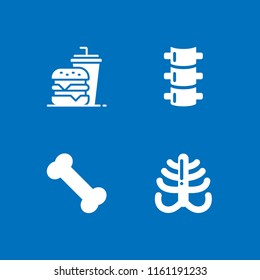 4 bbq icons in vector set. bone, burger and bones illustration for web and graphic design