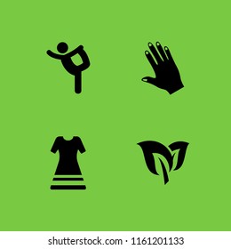 4 beautiful icons in vector set. leaf, nails, style and ballet illustration for web and graphic design