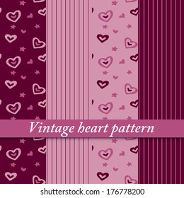 4 Beautiful pastel seamless patterns, tiling. Endless vector texture can use for wallpaper, pattern fills, web page background, texture, wrapping paper. Monochrome geometric ornaments complementary
