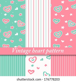 4 Beautiful pastel seamless patterns, tiling. Endless vector texture can use for wallpaper, pattern fills, web page background, texture, wrapping paper. Monochrome geometric ornaments complementary