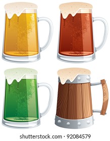 4 beer mugs.