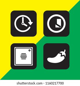 4 bell icons in vector set. clock, intercom and chili illustration for web and graphic design