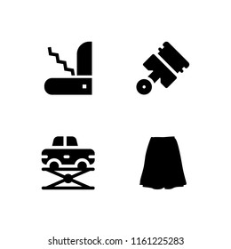 4 belt icons in vector set. skirt and construction and tools illustration for web and graphic design