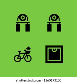 4 bike icons in vector set. bicycle and sports and competition illustration for web and graphic design
