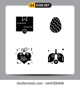 4 Black Icon Pack Glyph Symbols Signs for Responsive designs on white background. 4 Icons Set.