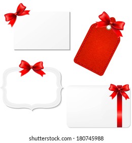 4 Blank Gift Tags, With Gradient Mesh, Vector  