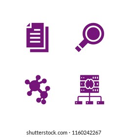 4 blog icons in vector set. content, seo and web and viral illustration for web and graphic design