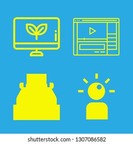 4 blogger icons with writing and youtube in this set