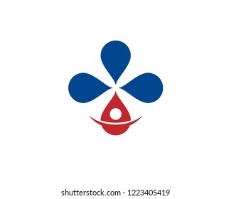 4 blood liquid drop interconnect in circular form and one leader