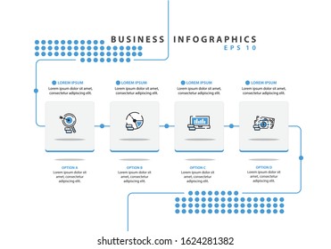 4 blue graphics for presentation. Eps10 Vector.