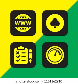 4 blur icons in vector set. exam, club chip, speed and domain registration illustration for web and graphic design