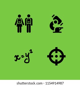 4 board icons in vector set. scientific, target and school illustration for web and graphic design