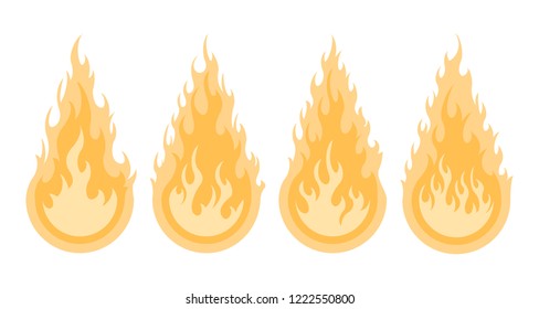 4 bonfire icon with flat bottom design element on white background