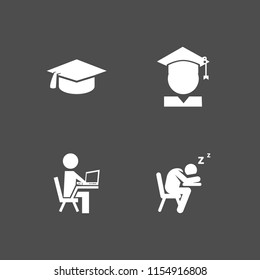 4 books icons in vector set. student illustration for web and graphic design