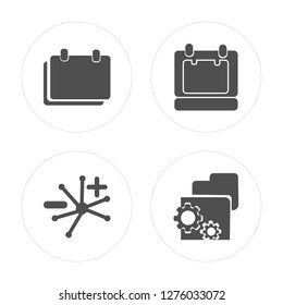4 Break, Group, Properties modern icons on round shapes, vector illustration, eps10, trendy icon set.