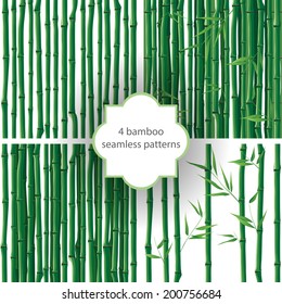 4 bright seamless bamboo patterns