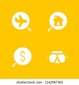 4 browser icon set with googles and search vector illustration for graphic design and web