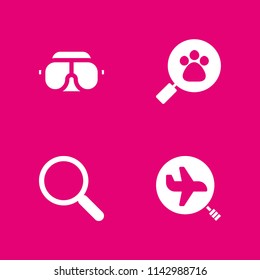 4 browser icon set with googles and search vector illustration for graphic design and web