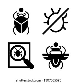 4 bug icons with no bug and scarab in this set