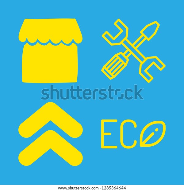 4 Building Icons Eco Tools This Stock Vector (Royalty Free) 1285364644