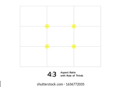 4 By 3 Aspect Ratio With Rule Of Thirds Template. Vector Illustration With Layers