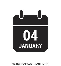 4 calendar icon black with white text and numbers