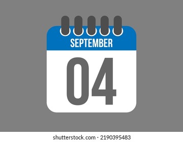 4 calendar september. Calendar icon for September days in blue color on dark background.
