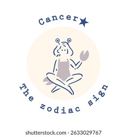 【Zodiac Sign】 4. Cancer girl illustration material