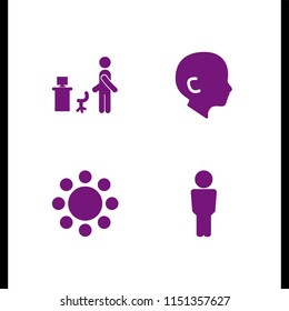 4 candidate icons in vector set. human and interview illustration for web and graphic design
