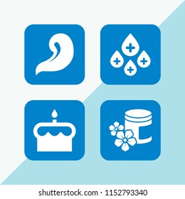 4 candles icons in vector set. birthday and spa illustration for web and graphic design