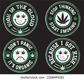 4 Cannabis t-shirt design bundle.