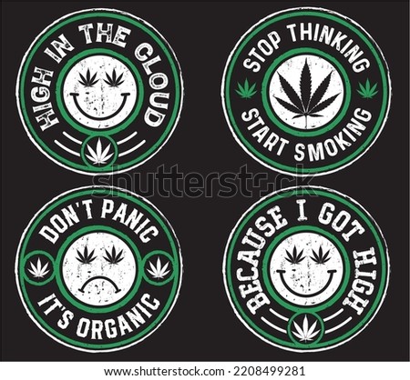 4 Cannabis t-shirt design bundle.