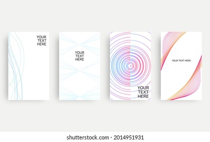 4 card designs with abstract backgrounds, simple white background