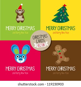 4 Cartoon Christmas Cards