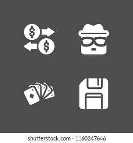 4 cash icons in vector set. heisenberg, save, straight poker and money illustration for web and graphic design