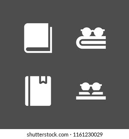 4 catalog icons in vector set. open book and book illustration for web and graphic design