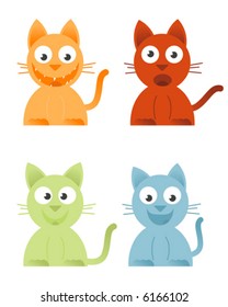4 Cats in color