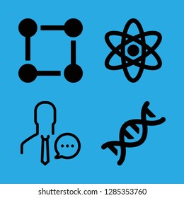 4 cell icons with atom and user in this set