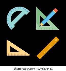 4 centimeter icons with ruler and measuring in this set