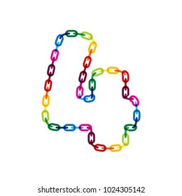 4 Chain Letter Logo Icon Design