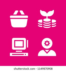 4 chart icons in vector set. business and finance and investment illustration for web and graphic design