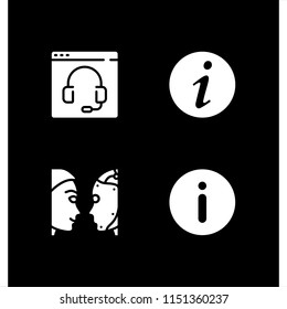 4 chat icons in vector set. info, video chat and turing test illustration for web and graphic design