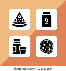 4 cheese icons in vector set. vitamin, diary product and pizza illustration for web and graphic design